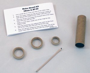 Motor Mount - Single 18mm in BT-50 - Model Rocket Part