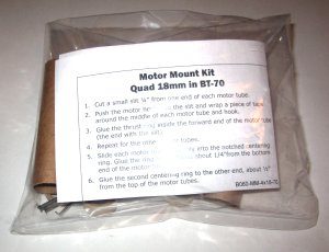 Motor Mount - Quad 18mm in BT-70 - Model Rocket Part