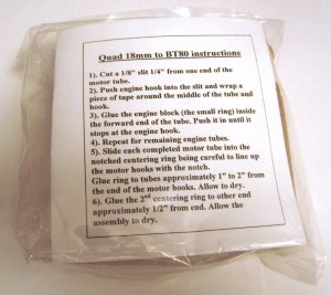 Motor Mount - Quad 18mm in BT-80 - Model Rocket Part