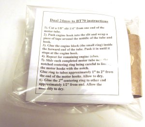 Motor Mount - Dual 24mm in BT-70 - Model Rocket Part