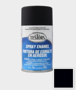 Testors Spray Enamel Paint - Flat Black (3 ounces)