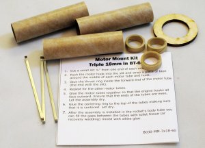Motor Mount - Triple 18mm in BT-60 - Model Rocket Part
