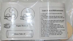 Motor Mount - Triple 18mm in BT-70 - Model Rocket Part
