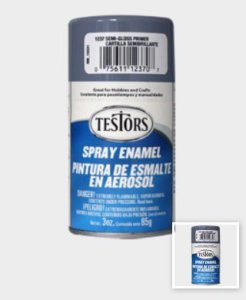 Testors Spray Enamel Paint - Semi-Gloss Gray Primer (3 ounces)
