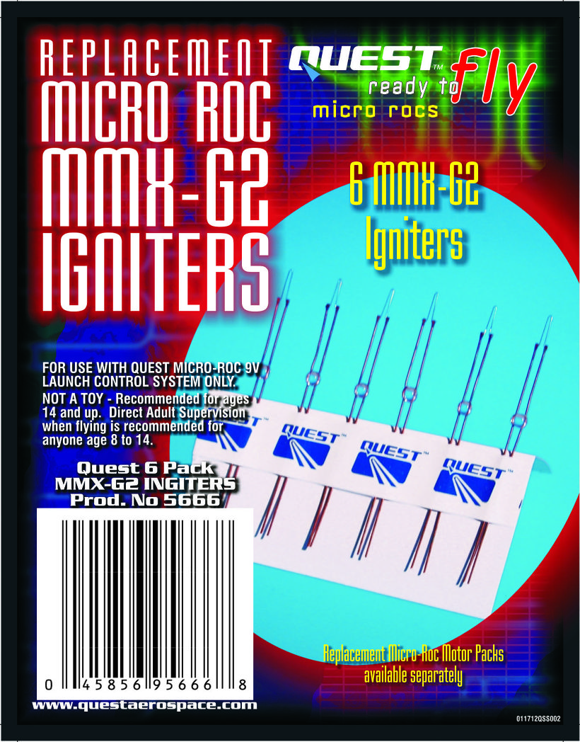 Quest Micro Maxx Model Rocket Engines with MMX-G2 Igniters (6 Pack) –  Belleville Wholesale Hobby