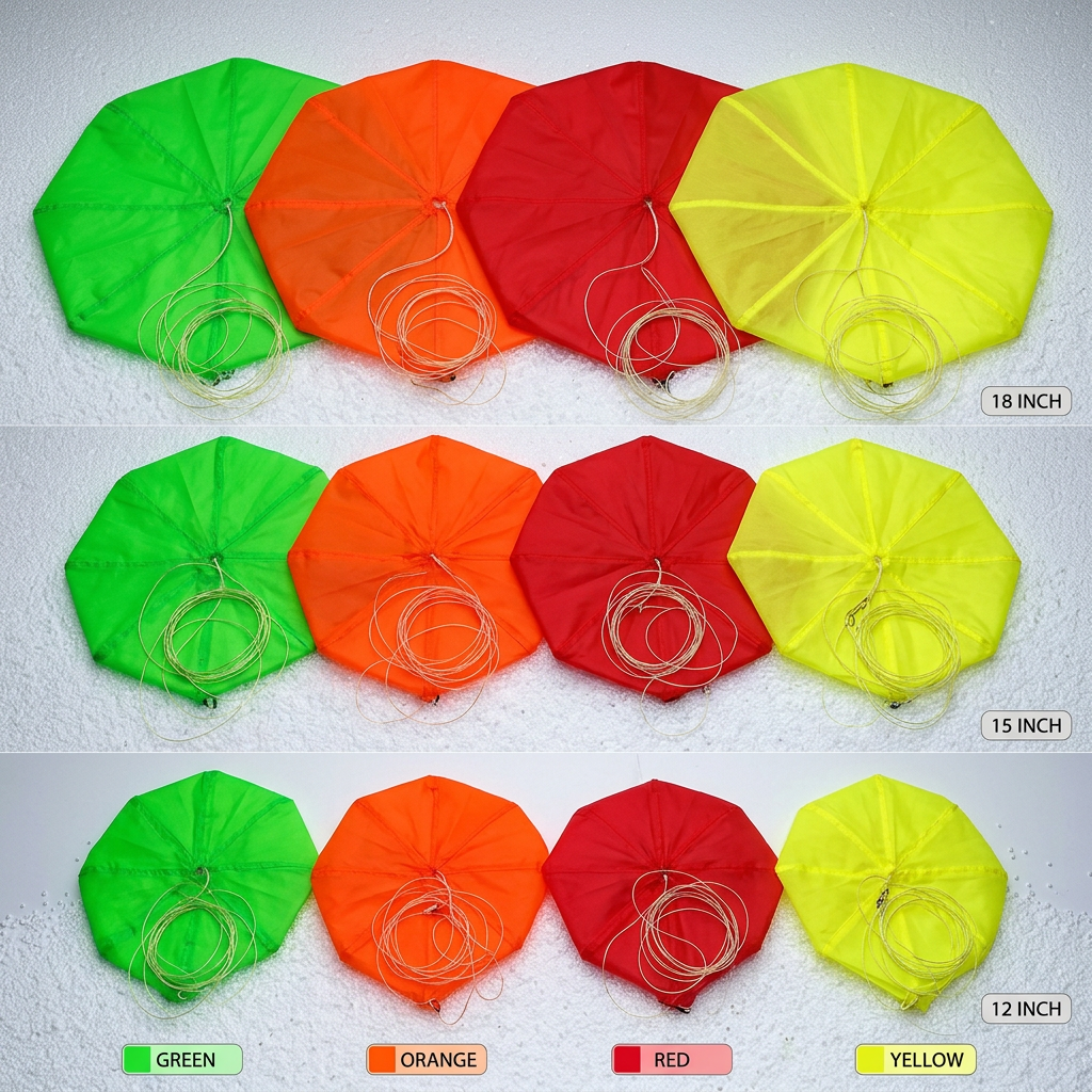 (image for) Aerospace Speciality Products Bulk Package of 12 Neon Sport 'Chutes (All the Sizes and Colors)