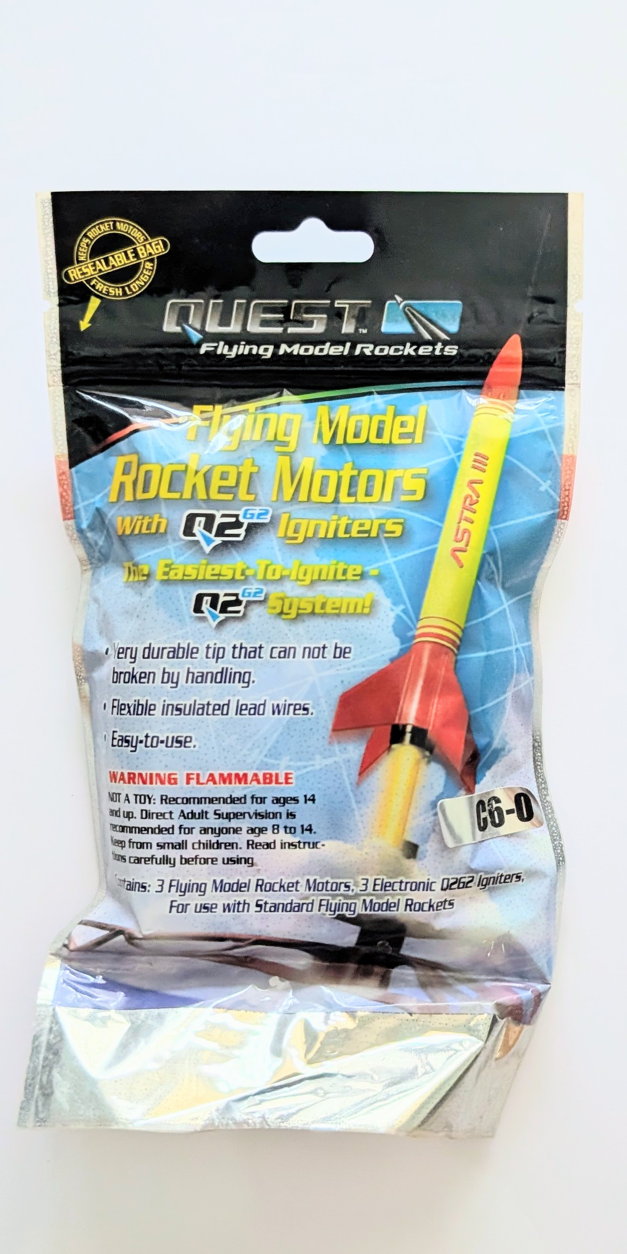 (image for) Quest Aerospace C6-0 Model Rocket Motors (with Q2G2 Igniters)