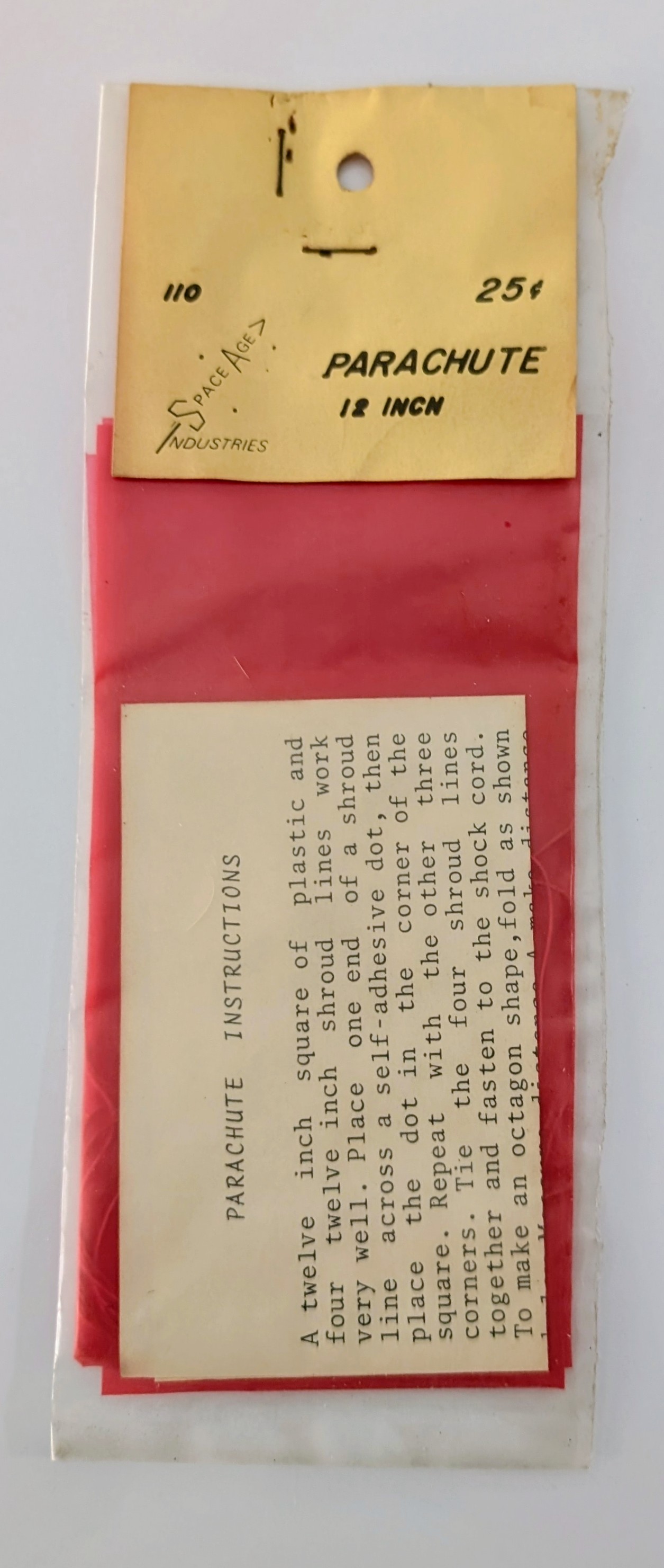 (image for) Other Vintage Space Age Industries 12" Plastic Parachute