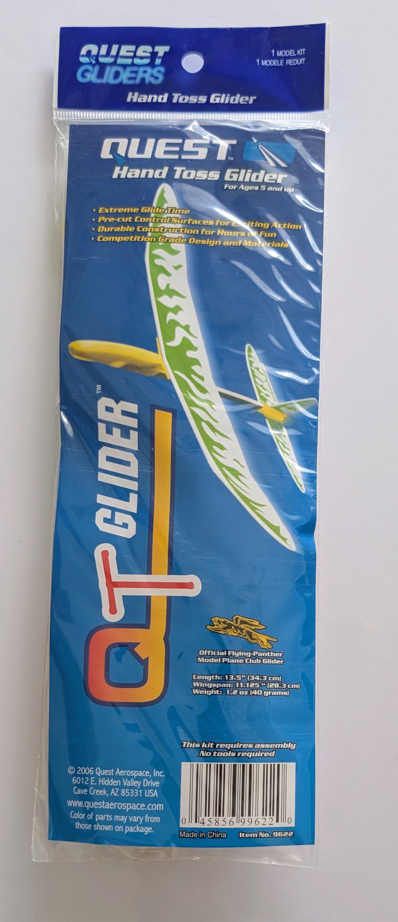 (image for) Quest Aerospace QT Glider Hand Toss Glider (OOP)