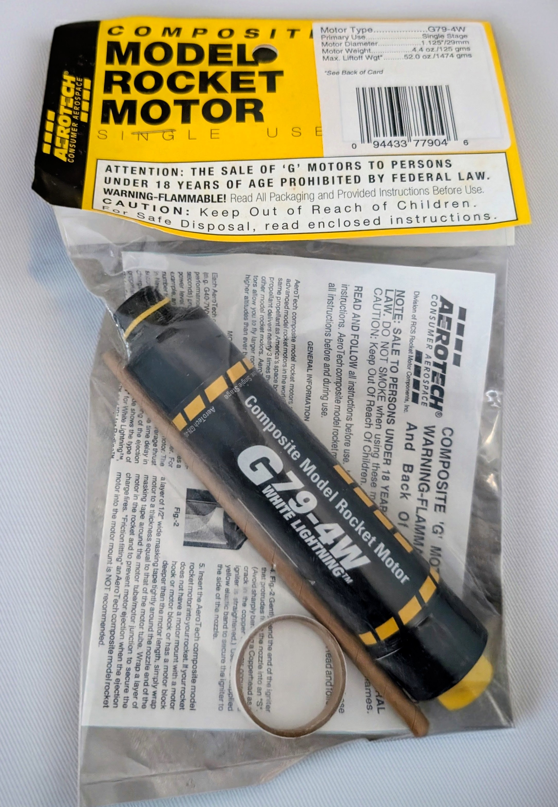 (image for) Aerotech G79-4W Model Rocket Motor