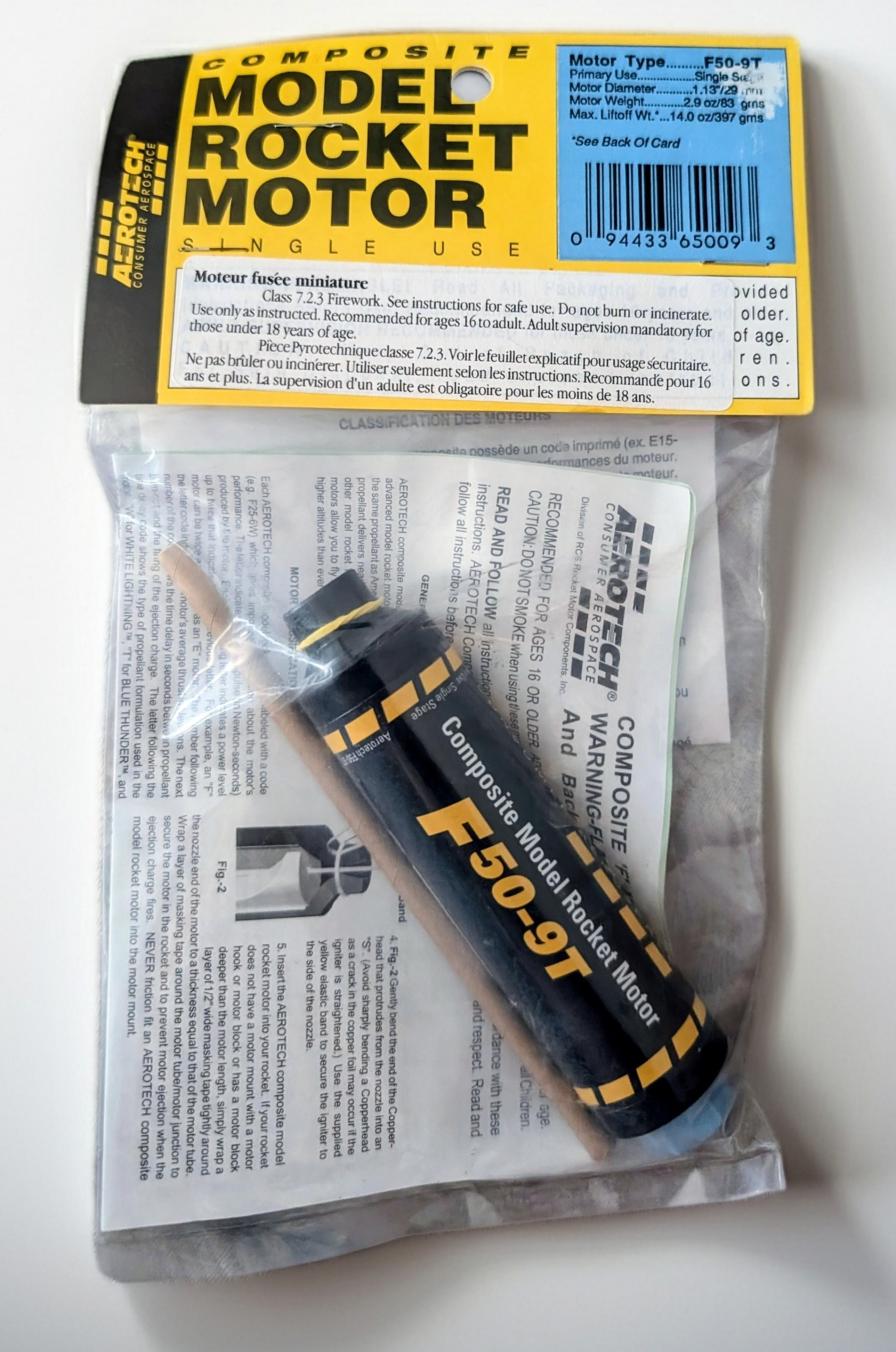 (image for) Aerotech F50-9T Model Rocket Motor