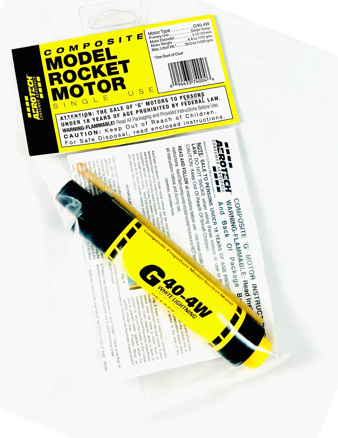 (image for) Aerotech G40-4W Model Rocket Motor