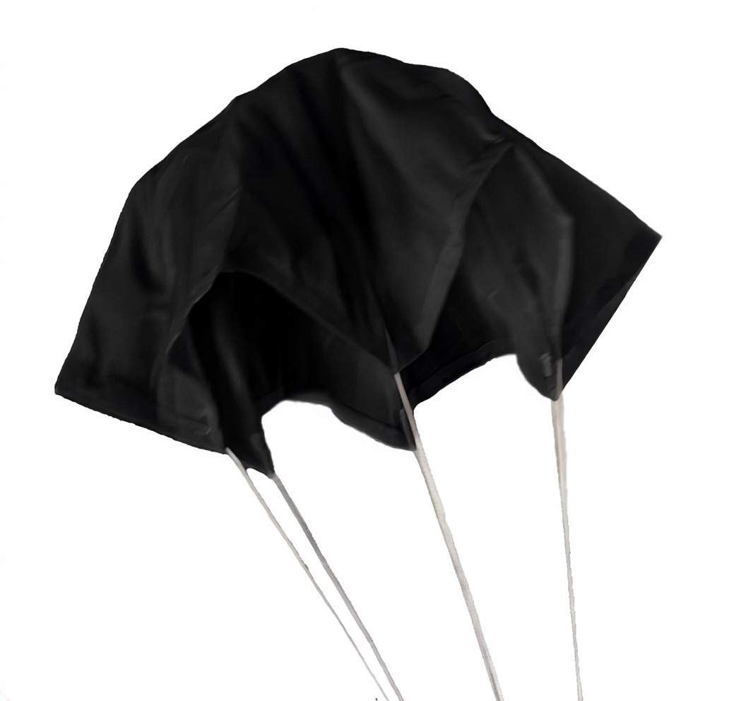 (image for) Standard Thin Mill Parachute 24 inch Black 1.1 oz Ripstop