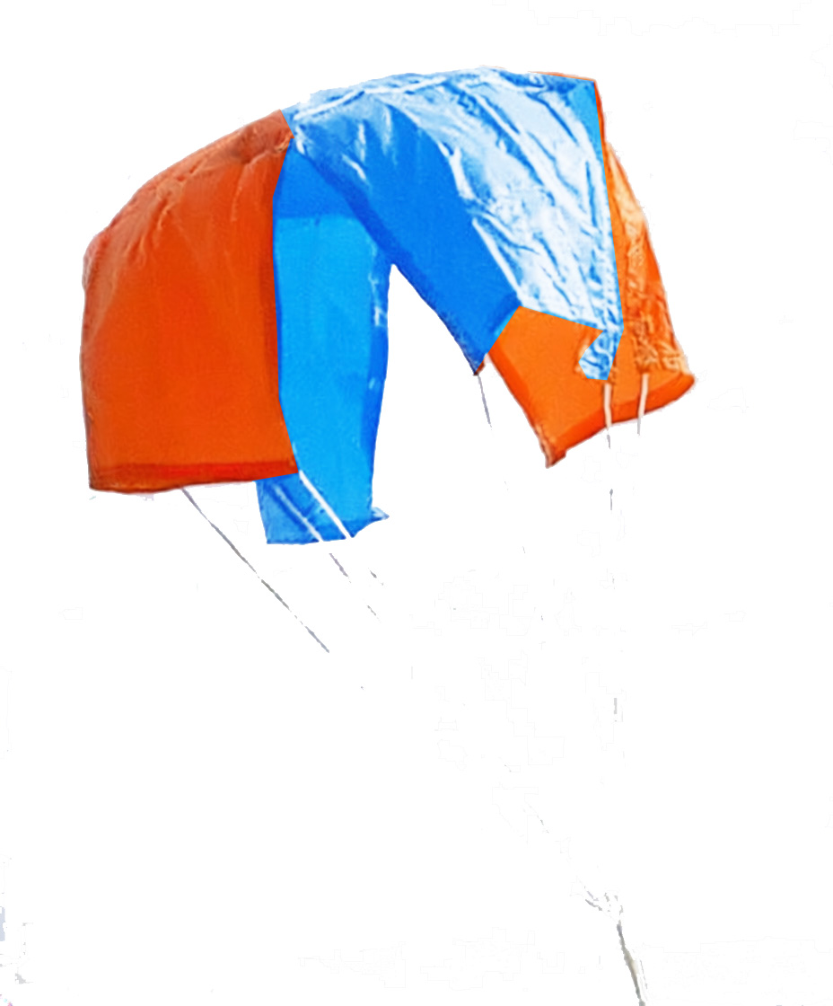 (image for) Top Flight Thin Mill X-Type Parachute 24 inch Blue/Orange Ripstop Nylon