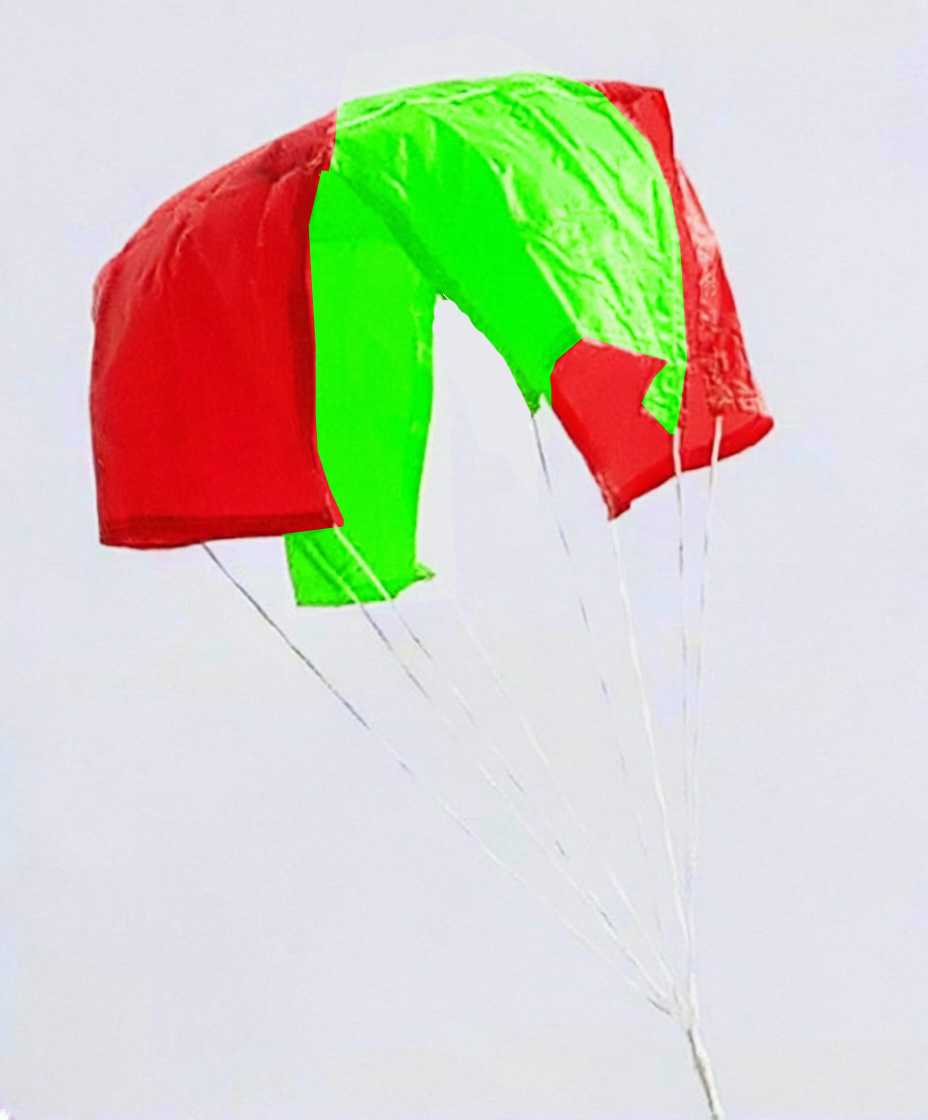 (image for) X-Type Parachute 10 inch Green/Red 1.7 oz Ripstop Nylon